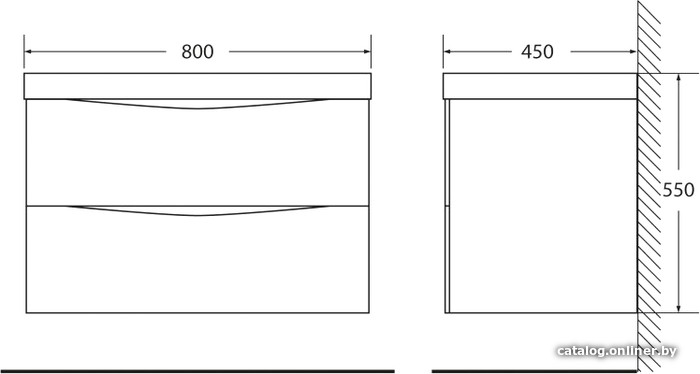 BelBagno Тумба под умывальник Marino-800-2C-SO-BL-P (bianco lucido)