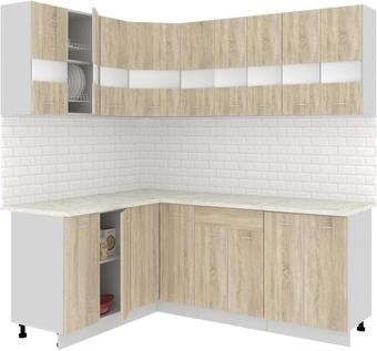 Угловая кухня Кортекс-мебель Корнелия Экстра 1.5x2.1м (дуб сонома/мадрид)