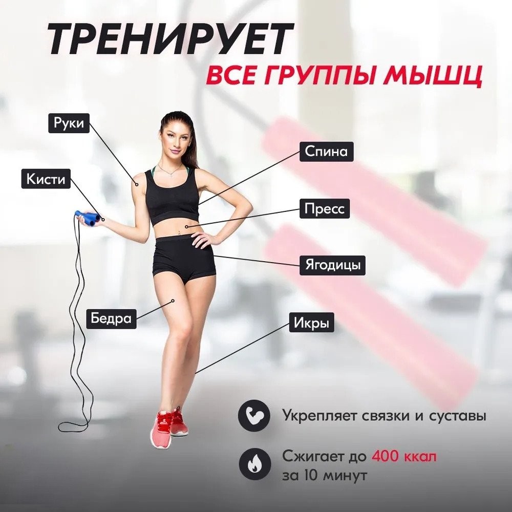 Скакалка Profitnesslab 2.8 м (синий/черный)