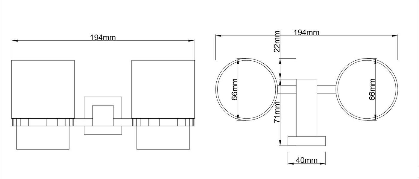 Набор стаканов для зубной щетки и пасты Lauter 21SH6082 (Matt Black)