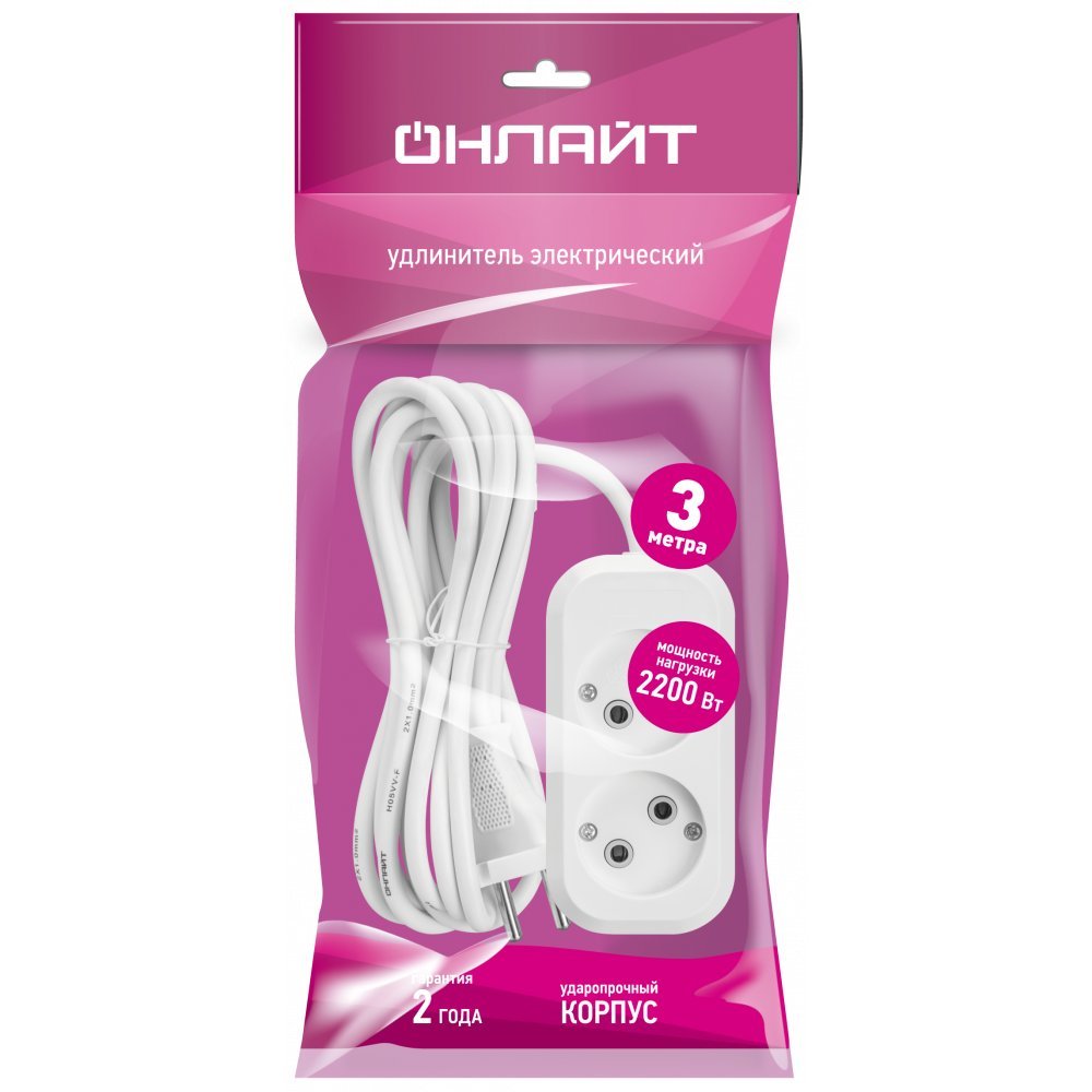 Удлинитель Онлайт OPE-S-02-300-X-2x1 90504