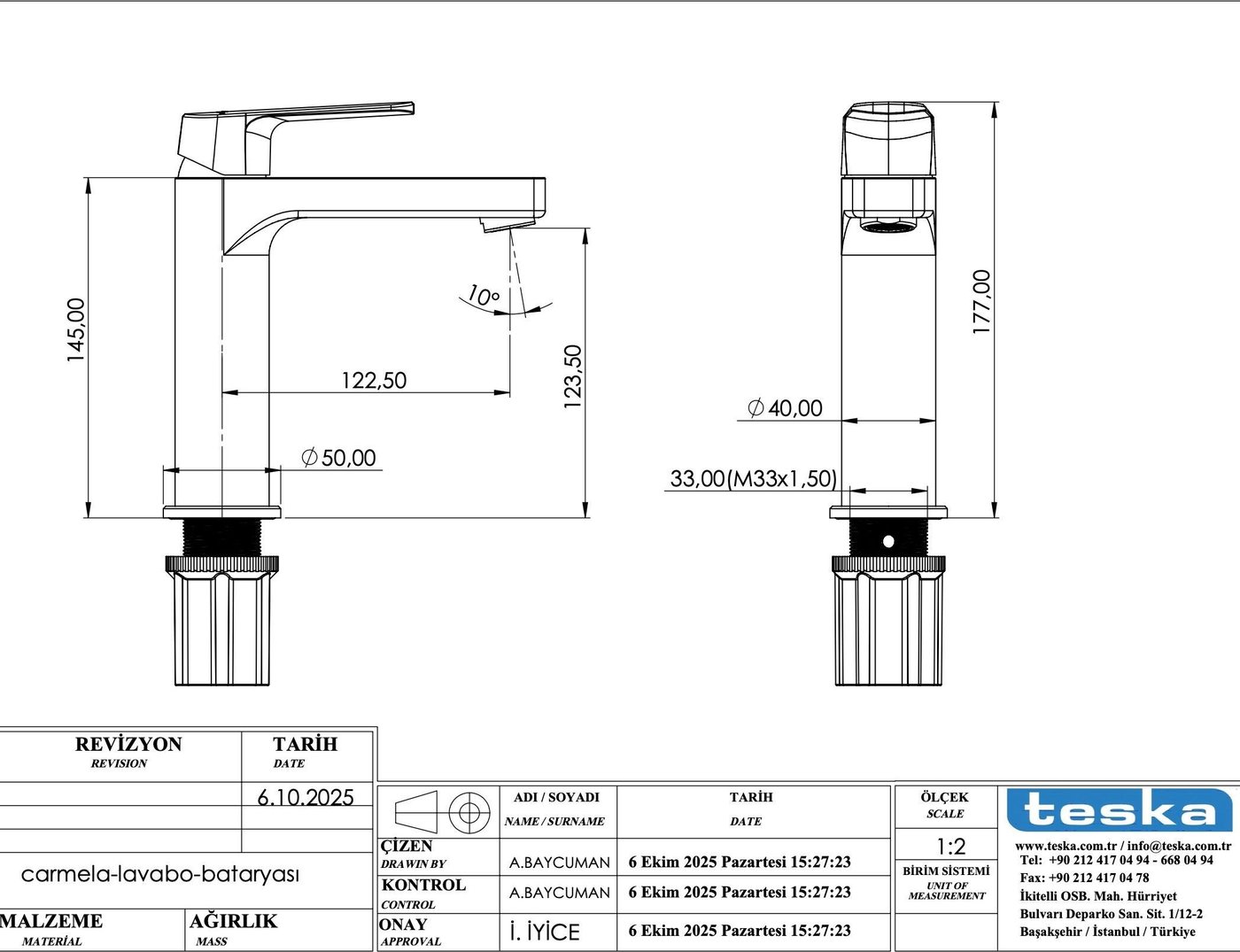 Смеситель Teska Carmela LB5066 (хром)