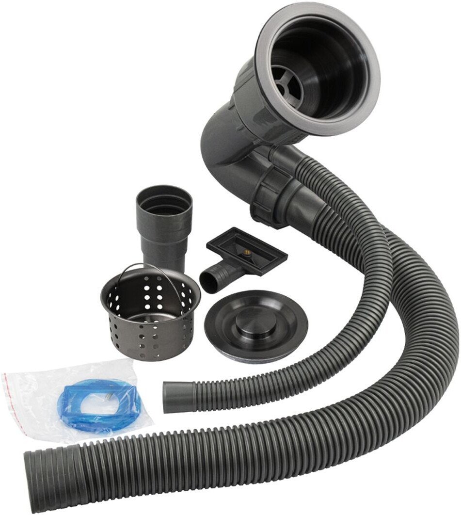 Кухонная мойка Schtoff Best Decor Black 4550 + коландер KR-1 BLACK + дозатор SD-1 BLACK, комплект