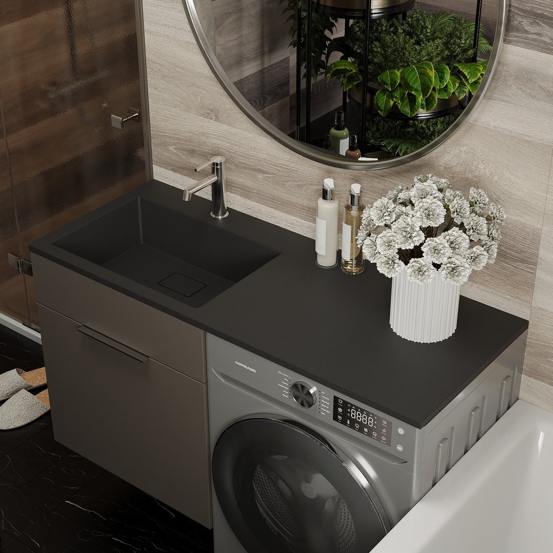 Умывальник Roxen Faber 110L 30010110L-B (черный)