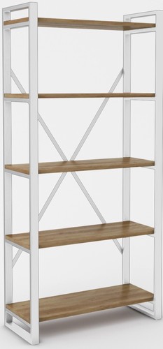 Стеллаж Hype Mebel Стандарт-2 80x170 (белый/дуб галифакс олово)