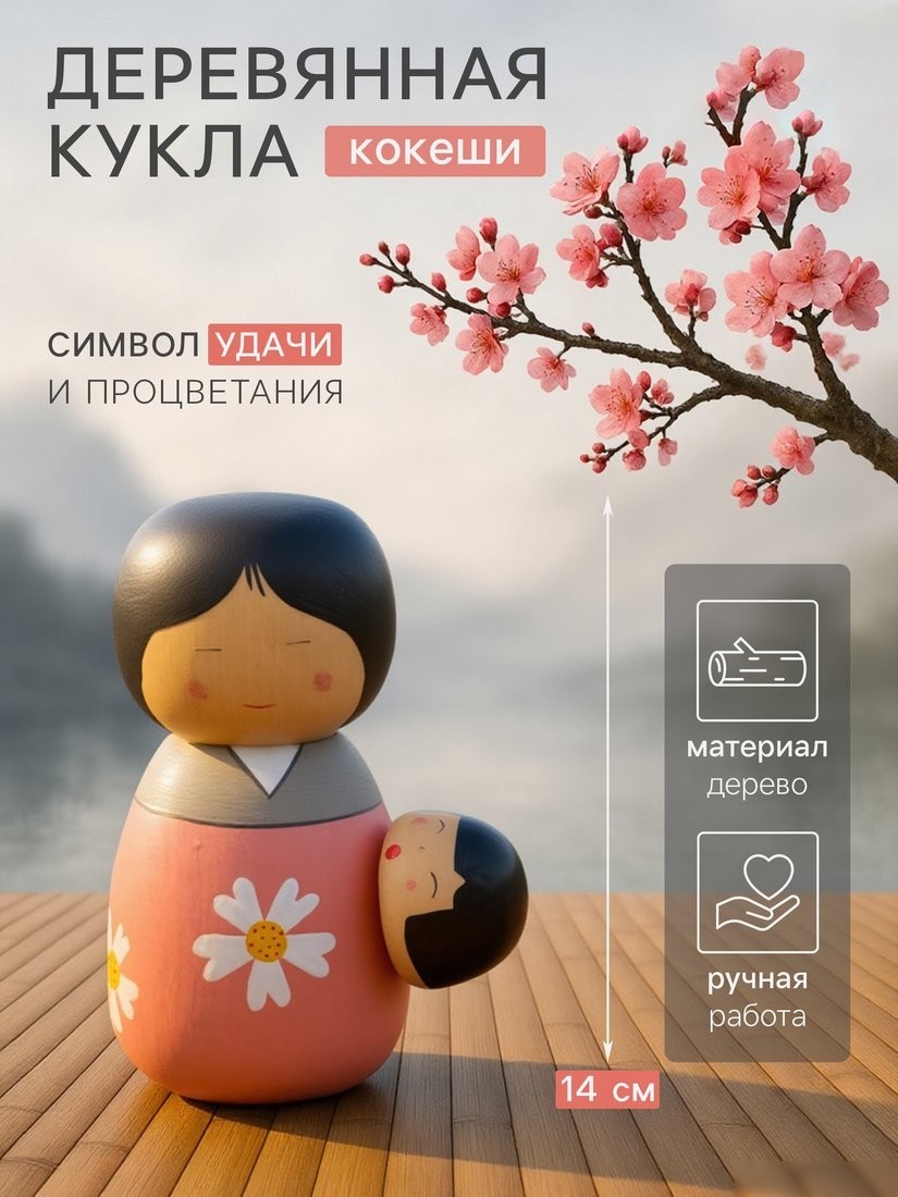 Статуэтка Sima-Land Японская кукла кокеши Юи Комори 10465078