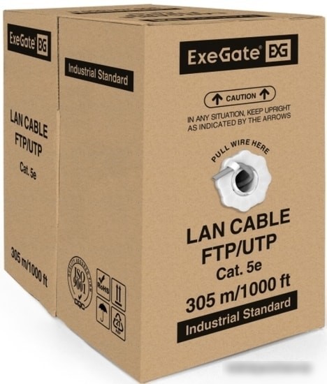 Кабель ExeGate FUTP4-C5e-CU-S24-IN-PVC-GY-305 FTP