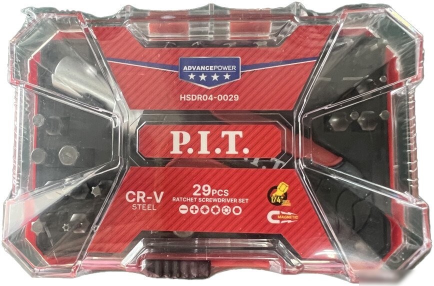 Набор отвертка с битами P.I.T. Advance HSDR04-0029 (29 предметов)