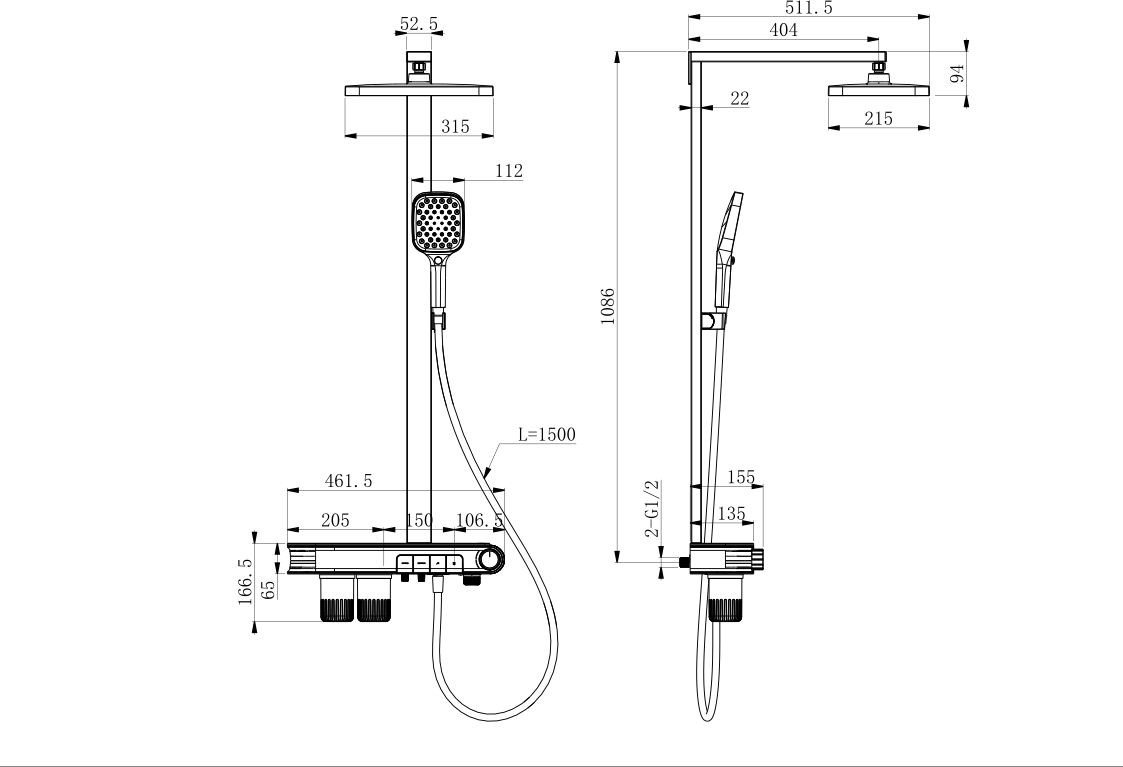 Душевая система Roxen Bubble 500610-GM