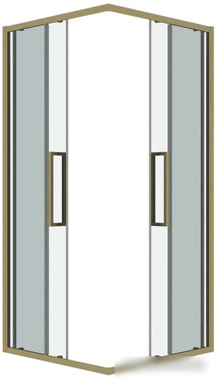 Душевой уголок Grossman Cosmo 80x80x195 300.K33.02.8080.32.00 (золото сатин/прозрачное стекло)