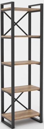 Стеллаж Hype Mebel Стандарт 50x170 (черный/дуб галифакс натуральный)