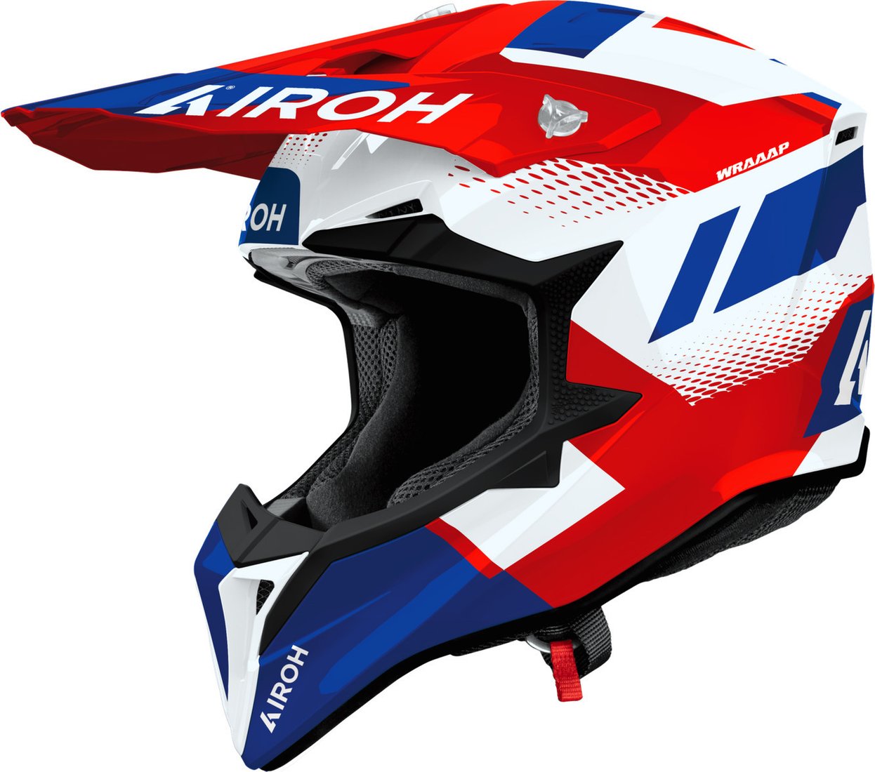 Мотошлем Airoh WRAAAP Vision WRAV55-L (L, красный/синий глянец)