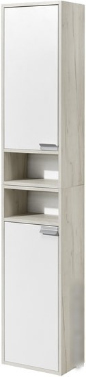 Акватон Шкаф-полупенал Флай 35 1A237903FAX1L (левый, белый/дуб крафт)
