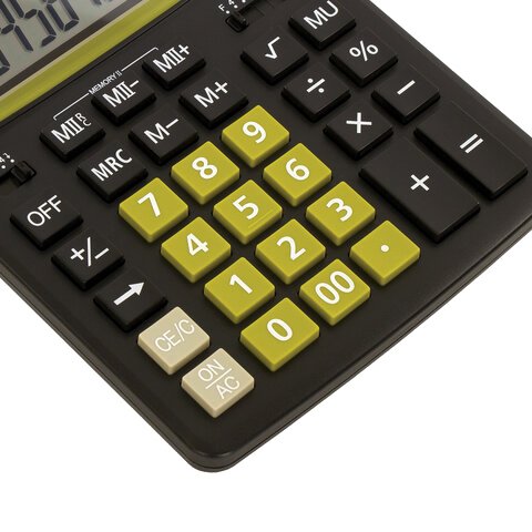Бухгалтерский калькулятор BRAUBERG Extra 12-BKOL 250471 (черный/оливковый)