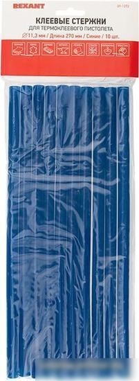 Клеевые стержни Rexant 09-1272 (10 шт, синий)
