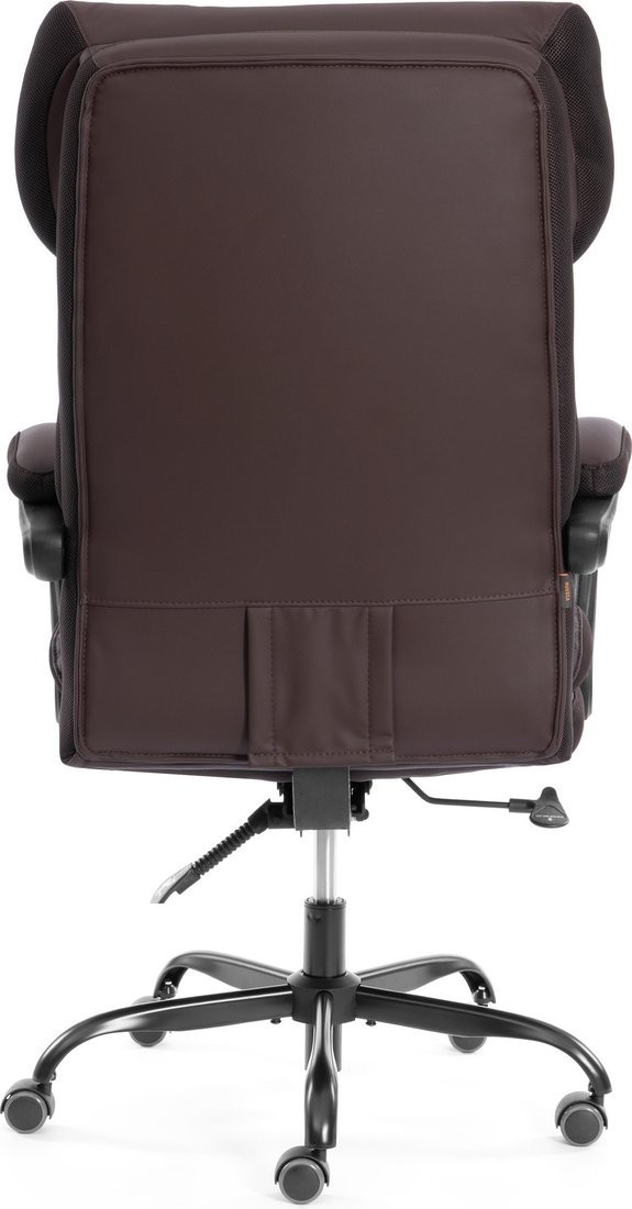 Офисное кресло TetChair Chief metalBL кожзам/ткань (коричневый/коричневый стеганный)