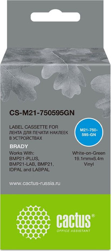 Картридж CACTUS CS-M21-750595GN (аналог Brady M21-750595GN)