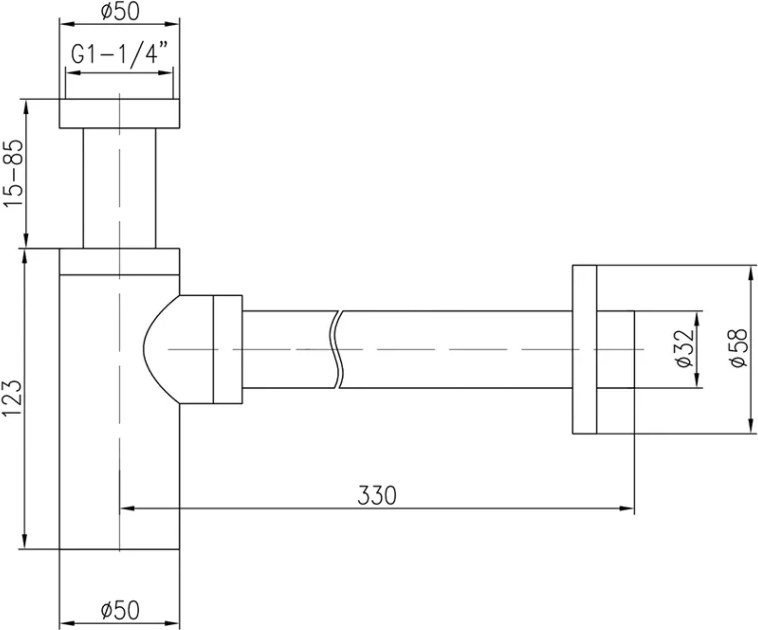 Сифон Vieir VRQ34G (оружейная сталь)
