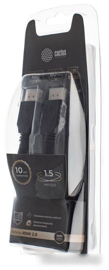 Кабель CACTUS HDMI - HDMI CS-HDMI.2-1.5 (2.5 м, черный)