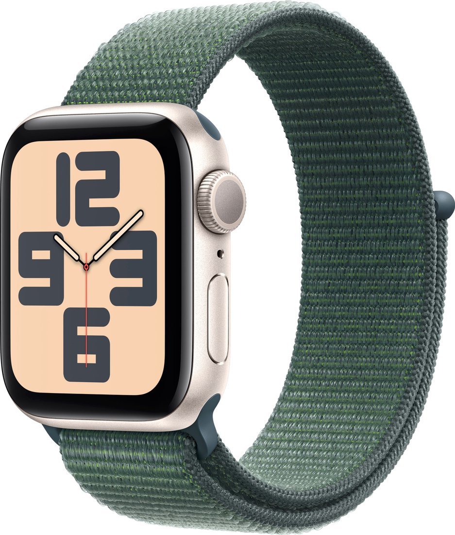 Умные часы Apple Watch SE 2 40 мм (алюминиевый корпус, звездный свет/зеленый, нейлоновый ремешок)