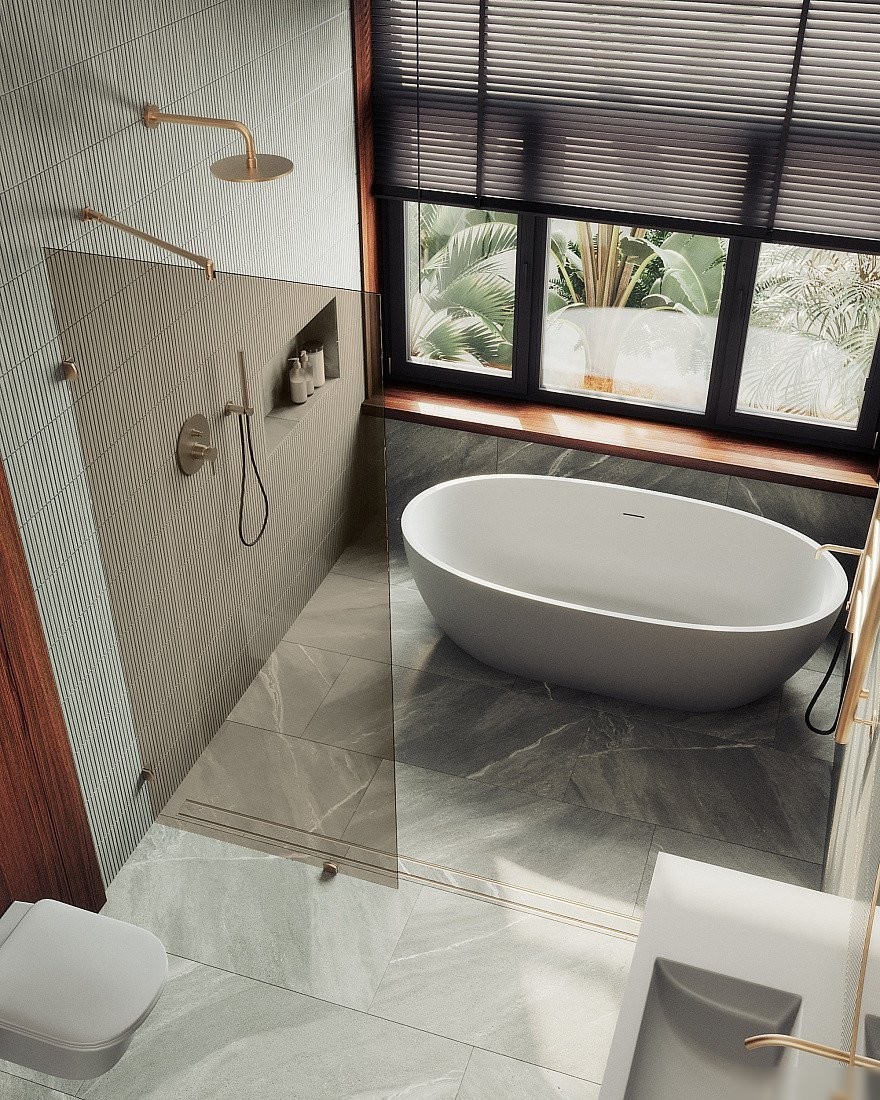Душевая стенка MaybahGlass 79x195 MGD-262-2 (бронзовое стекло/бронза)