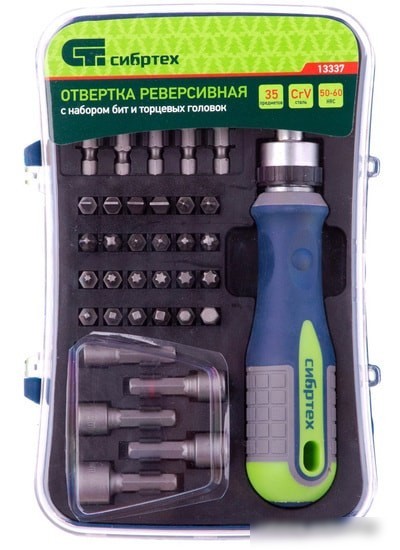 Отвертка с набором СибрТех 13337 (35 предметов)