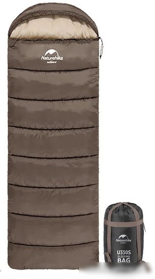 Спальный мешок Naturehike U350 NH20MSD07 (левая молния, коричневый)