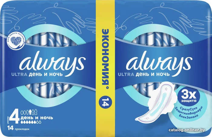 Прокладки гигиенические Always Ultra Day&Night Duo (56 шт, ароматизированные)