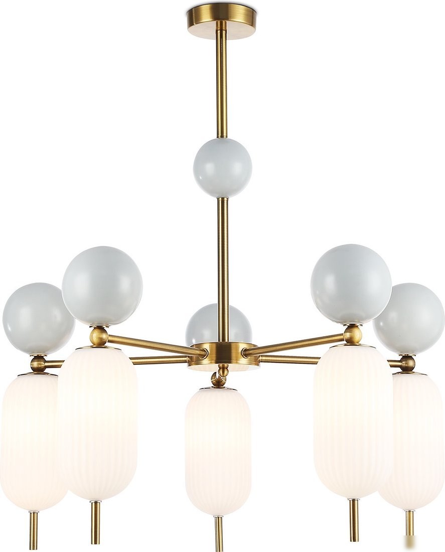 Подвесная люстра Ambrella light LH53104/5 BS/GR/FR (латунь/серый/белый матовый)