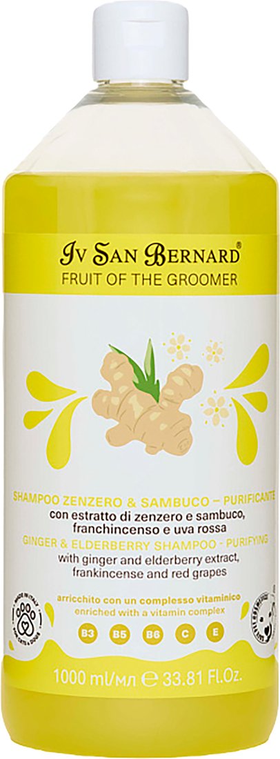 Концентрат шампуня Iv San Bernard Fruit of the Groomer Ginger&Elderbery противовоспалительный (1 л)