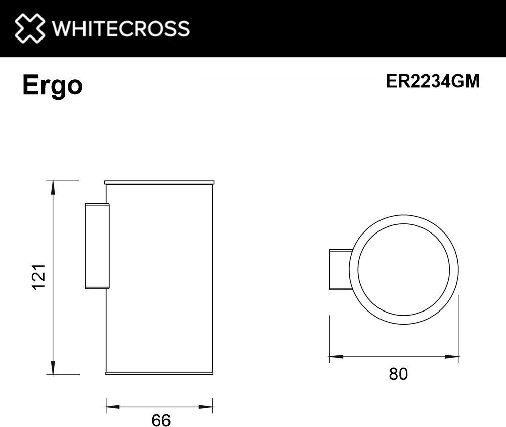Стакан для зубной щетки и пасты Whitecross Ergo ER2234NIB (брашированный никель)