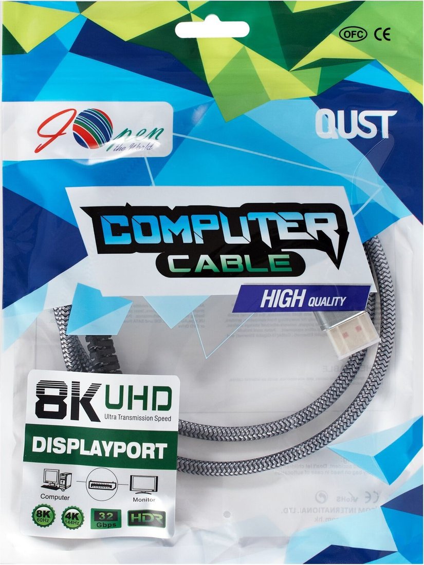 Кабель iOpen ACG630-1.0 DisplayPort - DisplayPort (1 м, серый)