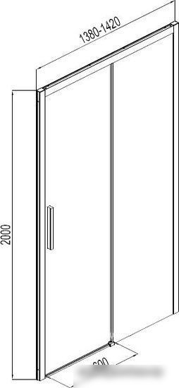 Душевой уголок Aquanet Pleasure AE60-F-80H200U-BT + AE60-N-140H200U-BT 80x140