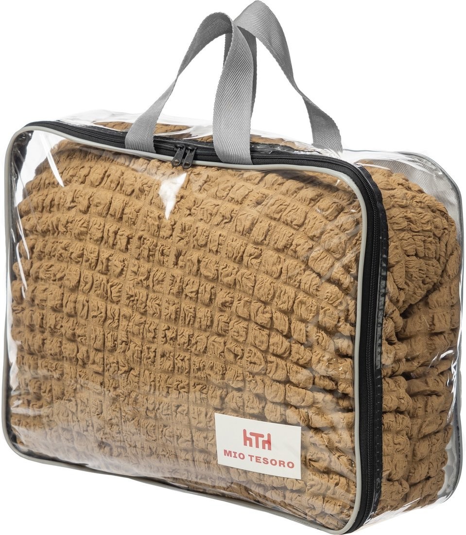 Чехол для дивана Mio Tesoro С оттоманкой ПО-3 Люкс 6083 (кофе с молоком, левый)