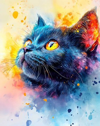Алмазная мозаика Феникс+ Черный котенок 70825