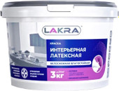 Краска Лакра Латексная интерьерная влагостойкая матовая 3 кг (белоснежный)