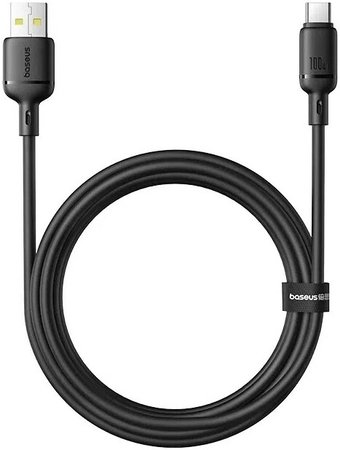 Кабель Baseus Silky Series Fast Charging Cable USB to Type-C 100W (2 м, черный)