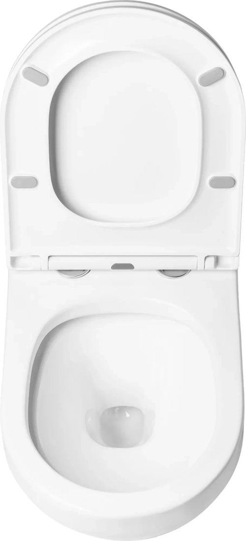 Унитаз подвесной Saniteco KW-9009W + 501 + K02-W (с кнопкой, белый)