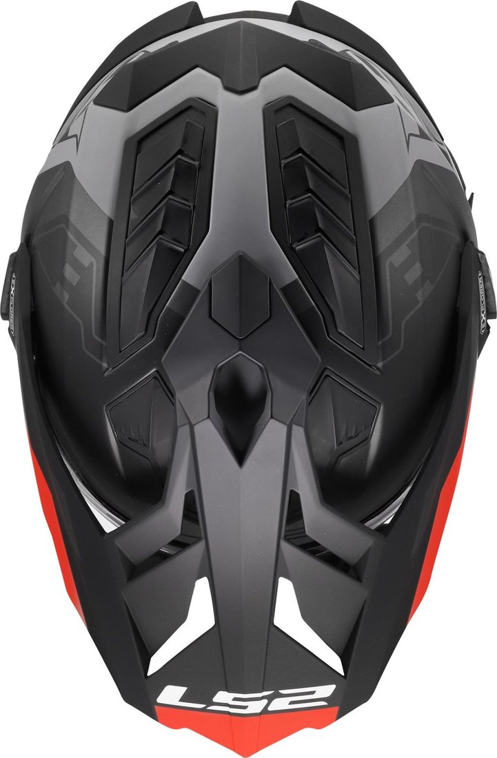 Мотошлем LS2 MX701 Explorer Hexa (L, черный/красный/серый)