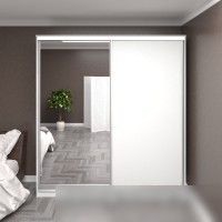 Шкаф-купе Кортекс-мебель Сенатор ШК12 Классика ДСП с зеркалом (белый)