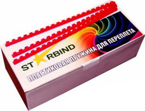 Пластиковая пружина для переплета Starbind A4 20 мм 100 шт (красный)