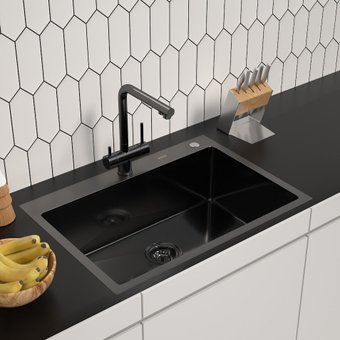 Кухонная мойка ARFEKA ECO AR 700*500 BLACK PVD NANO