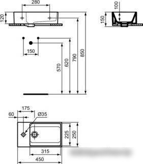 Умывальник Ideal Standard Extra T373301