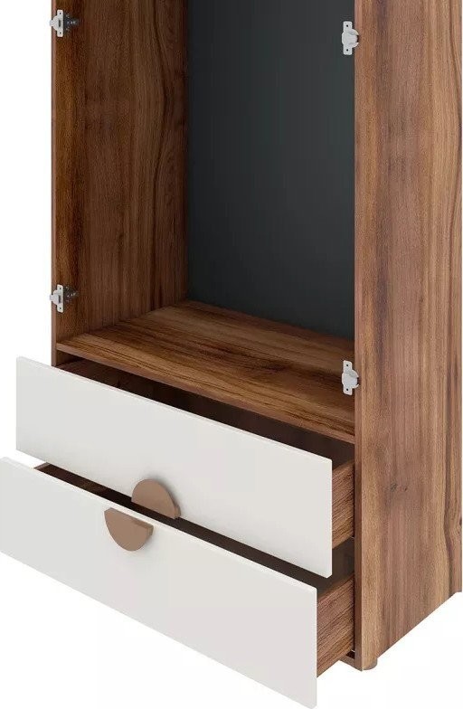 Шкаф распашной Stolline Тризиль 2-х дверный с ящиком / 476.01 (дуб барокко/зеленый камень)