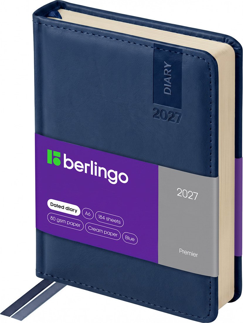 Ежедневник Berlingo Premier 2027г DD7_80601 (184л, синий) Ежедневник Berlingo Premier 2027г DD7_80601 (184л, синий)