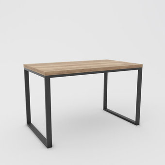Кухонный стол Hype Mebel Чикаго 110x70 (черный/дуб галифакс натуральный)