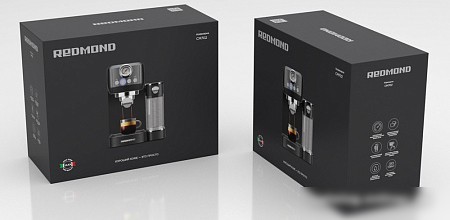 Рожковая кофеварка Redmond CM702 (черный/хром)