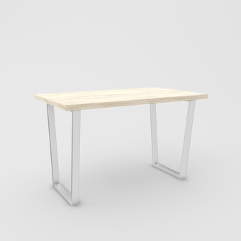 Кухонный стол Hype Mebel Трапеция раздвижной 125x75 (белый/древесина белая)