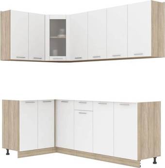 Готовая кухня Интерлиния Мила 12x22 без столешницы (белый платинум)