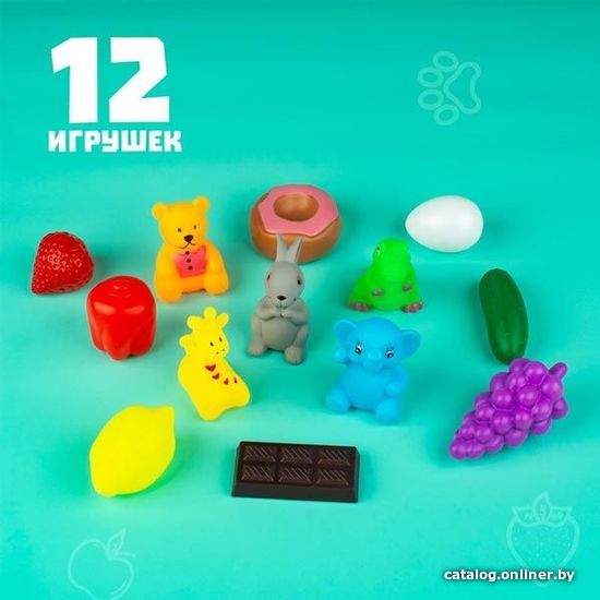 Развивающая игра Zabiaka Животные и продукты Тактильное лото с игрушками 4348869